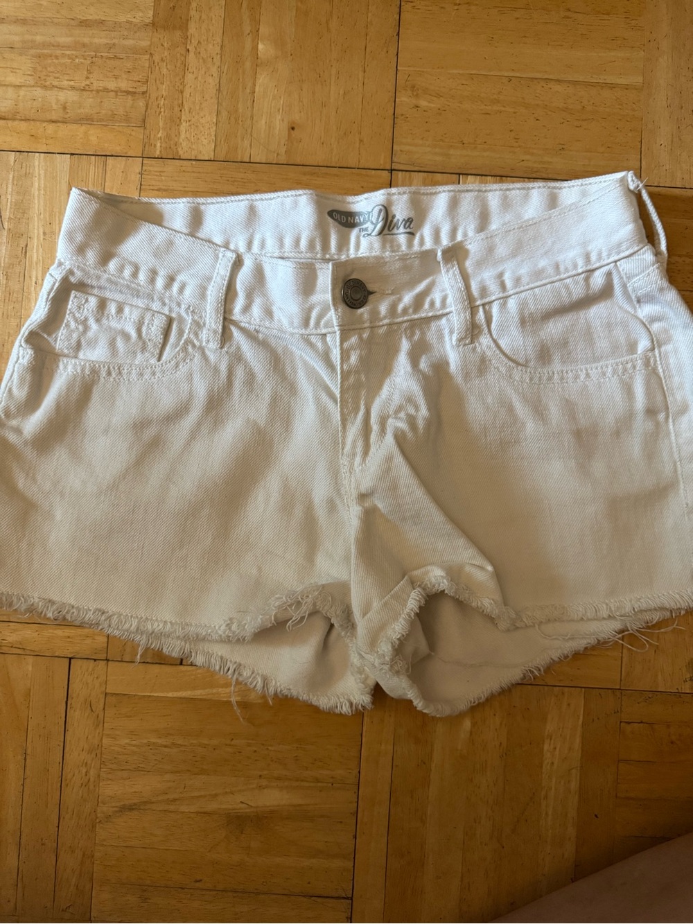 Old Navy White Frayed Hem Denim Shorts